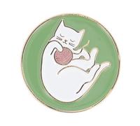 BOHIN France Katzen Köpfe Thema Nadel Minder - Glänzende Beenden, Metallmagnet für Häkel oder Stickereiprojekte, Grün - 1 Stück