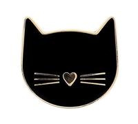 BOHIN France Katzen Köpfe Thema Nadel Minder - Glänzende Beenden, Metallmagnet für Häkel oder Stickereiprojekte, Schwarz - 1 Stück