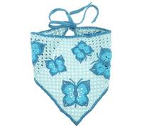 Boho Bandana für Frauen Gehäkelt aus Baumwolle, Blau, Alltag | Modisches Haarbandana im Boho Stil, Feines Lochmuster, Dekorativ und Angenehm, für Tägliche Nutzung