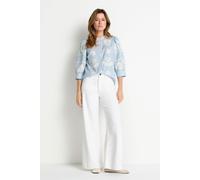 Boho-Bluse mit Stickerei 34 skyway blue