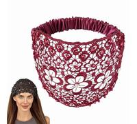 Boho Chic Crystal And Pearl Headband, Wide Floral Pearl Lace Elastic Headbands, Plum Blossom Hollow Beaded Wide Headband for Women, Ideal for Weddings, Vacations & Daily Styling (B-1pc)