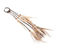 Boho Feder Haarband Braun für Damen, Leichter Kopfschmuck | Geflochtene Form, Vielseitig als Armband oder Halskette Tragbar, Angenehm zu Tragen