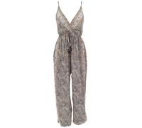 Boho Jumpsuit, Sommer Overall, seidig glänzender Einteiler, blau/türkis