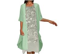 Boho Kleid Damen Sale Angebote Mode Fließendes Abendkleid Cocktailkleid mit Hoher Schlitz meine bestellungen anzeigen Vintage Baumwolle Leinen Maxikleid Mit Blumenmuster Sommer V-Ausschnitt Freiz