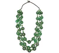 Boho Kokosnussschalen Halskette Grün, Weihnachten Geschenkideen für Damen | Gewebter Anhänger, Feine Verarbeitung, Verstellbarer Knoten, Passend zu Outfits, Ausschnitt, Urlaub, Festival Zufällige Farbe