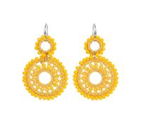 Boho Ohrringe für Damen, Perlen Ohrringe Silber Hängend Statement Große Ohrhänger Handgefertigte Boho Schmuck für Sommer Festival Party