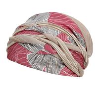 Boho Spirit Women's Scarlett Turban, Soft Beige & Red Glam Mix, One Size