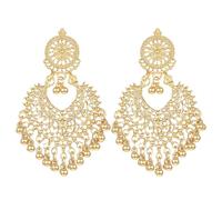 Boho Statement Ohrringe, Indische Ohrringe für Damen Kugel Quastenohrringe | Vintage Herz Perlen Kronleuchter Ohrring, Baumelnder Indischer Jhumka Schmuck, für Festival, Urlaub, Weihnachten