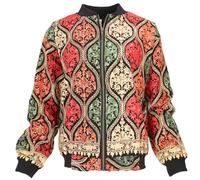 Boho Style Bomberjacke, bestickte Damenjacke aus Viskose | Elegante Bomberjacke mit aufwendiger Bestickung, ideal für kühle Tage, Passform normal, frischer Frühlingslook.