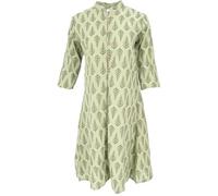 Boho Tunika, Tunikakleid mit handgefertigtem Druck, Damen, olive, S