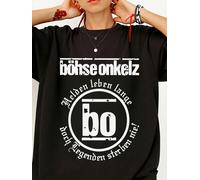 Bohse Onkelz Herren Heavyweight Grafik-T-Shirt - Schwarz Band Shirt mit Distressed Logo, Regular Fit Crewneck für Konzerte & Alltag - Maschinenwaschba