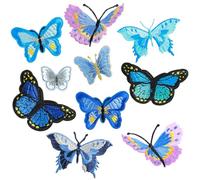 BOHUIZ 10 Stück Schmetterling Flicken zum Aufbügeln, Bügelflicken Aufbügel Patches Patches Zum aufbügeln Kinder Bügelbilder für Jeans, Jacken, Kinderbekleidung, Tasche, Mützen