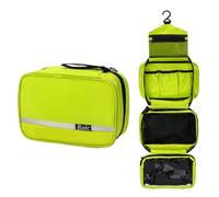 Boic Kulturbeutel Zum Aufhängen, Kulturbeutel Reise, Kulturtasche für Frauen Herren, Kosmetiktasche mit 4 fächern, Waschtasche lässig Toilettentasche Camping Oxford, Necessaire Mädchen (Cyanfarben)