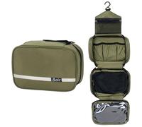 Boic Kulturbeutel Zum Aufhängen, Kulturbeutel Reise, Kulturtasche für Frauen Herren, Kosmetiktasche mit 4 fächern, Waschtasche lässig Toilettentasche Camping Oxford, Necessaire Mädchen (Grün)