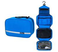 Boic Kulturbeutel Zum Aufhängen, Kulturbeutel Reise, Kulturtasche für Frauen Herren, Kosmetiktasche mit 4 fächern, Waschtasche lässig Toilettentasche Camping Oxford, Necessaire Mädchen (Blau)