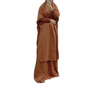 BOJON Muslimisches Zweiteiliges Gebetskleid für Frauen Abaya Kleid Islamischer Naher Osten Dubai Türkei Maxi Abaya Kaftan mit voller Länge Hijab Kleid
