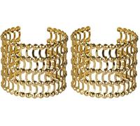 Boland 64421 - Armband Grace, gold, verstellbare Größe, für Damen, 5-reihiger Armreif, Armkette, Modeschmuck, Schmuckstück, Karneval, Fasching, Fastnacht, Mottoparty