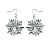 Boland 72074 - Ohrringe Spinnennetz mit Spinne, Spider, Ohrschmuck, Ohrstecker, Accessoire, Mottoparty, Karneval