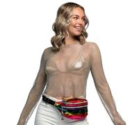 Boland - Holografische Gürteltasche, Retro, Zubehör für Faschingskostüme, Bauchtasche, Festival Zubehör, Karneval, Mottoparty