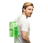 Boland - Transparenter Neon Rucksack mit verstellbaren Riemen, 2 Fächer mit Reißverschluss, Tasche für Festival, Kostüme und Mottoparty
