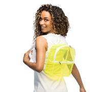 Boland - Transparenter Neon Rucksack | Mit verstellbaren Riemen und 2 Reißverschlussfächern für Festival und Mottoparty