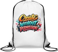 Bold Artistic Inspirational Lettering Gym Sack Casual Drawstring Bag White