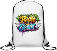 Bold Graffiti Art Statement Gym Sack Casual Drawstring Bag White