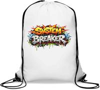 Bold Graffiti Street Art Design Gym Sack Casual Drawstring Bag White