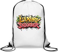 Bold Street Style Artwork Gym Sack Casual Drawstring Bag White
