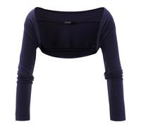 Bolero ANISTON SELECTED, Damen, Gr. 38, blau (dunkelblau), Jersey, Obermaterial: 95% Viskose, 5% Elasthan, unifarben, figurbetont, normaler Saum, Strickjacken Bolero (16782135-38) dunkelblau