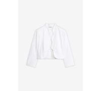 Boleroblazer BONPRIX, Damen, Gr. 54, weiß, Obermaterial: 97% Baumwolle, 3% Elasthan. Futter: 100% Polyester, slim fit, Blazer, elegante Wellenkante, aus Baumwolle und Elasthan, Slim fit (70302045-54)