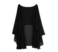 Bolero Damen Damen Weiche Hochzeitsumhänge Hochzeitsjacke Wraps Chiffon Shrug Brautschal Und(Black)