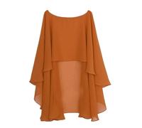Bolero Damen Damen Weiche Hochzeitsumhänge Hochzeitsjacke Wraps Chiffon Shrug Brautschal Und(Orange)