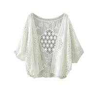 Bolero Damen Festlich Elegante Strickjacke Cardigan Kurz Open Front Shrugs Kurzer Leichte Jäckchen Mit 3/4 Arm Für Abendkleider Schulterjacke Strick-Cardigan Sommer Strickjacken Casual Bolerojacke