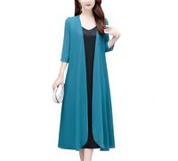 Bolero Damen Festlich,Lange Chiffon Cardigans Langärmelig Vorne Offen Dünn für Den Sommer Leicht Transparent Schal Bolero Lockerer Kaftan Boho Geräumiger Kimono Strand Bikini Überzug Kleider Bl