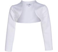 Bolero HAPPY GIRLS "cardigan", Mädchen, Gr. 128, weiß, Strick, Obermaterial: 100% Polyester, unifarben, figurbetont kurz, Rundhals, gerader Abschluss, Strickjacken Bolero, mit dezentem Stehkragen, ohn