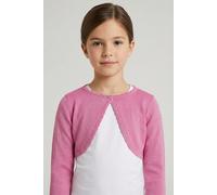 Bolero HAPPY GIRLS, Mädchen, Gr. 116, pink, Strick, Obermaterial: 70% Baumwolle, 30% Polyester, Glitzermuster, unifarben, festlich, bauchfrei, Rundhals, gewellter Abschluss, Strickjacken Bolero, im de