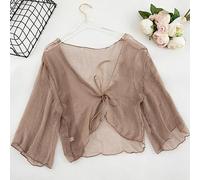 Bolero Mädchen Festlich,Damen-Chiffon-Bolero-Shrugs-Kurztops, Elegantes Fledermaus-3/4-Ärmel-Cardigan, Vorne Offen, Durchsichtig, Shrugs-Tops, Schulterjacke, Umhang, Abendparty, Überzug Für Kleider,