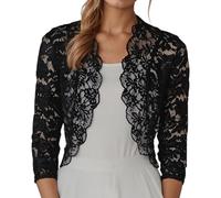 Bolero Schwarz,Bolero Damen Festlich,Spitze Cardigan,Stola für Abendkleid,Strickjacke Kurz,Elegant Cropped,Dünne Langarm Wickeljacke,Wickeltop,Brautjacke,Wrap Top,Dirndl Jacke,Mesh Shrug,Trachtenjacke