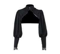 Bolero Shrug Goth Crop Top Fairy Shrugs für Kleider, Schwarz 4, Large