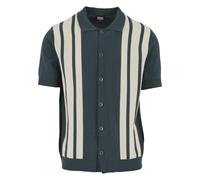 Bolero URBAN CLASSICS "Urban Classics Knit Retro Shirt", Herren, Gr. L, bottlegrün, sandweiß, 100% Baumwolle, normal, amerikanischer Ausschnitt, Hemden Bolero (63295700-L) bottlegrün, sandweiß
