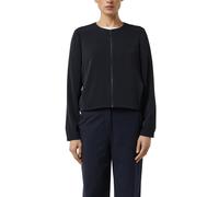 Boleroblazer COMMA, Damen, Gr. 46, navy, Web, Obermaterial: 97% Polyester, 3% Elasthan. Futter: 100% Polyester, unifarben, bequem hüftlang, Rundhals, Blazer, kurz, mit Reißverschluss (94801651-46) nav
