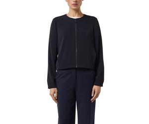 Boleroblazer COMMA, Damen, Gr. 46, schwarz (navy), Web, Obermaterial: 97% Polyester, 3% Elasthan. Futter: 100% Polyester, unifarben, bequem hüftlang, Rundhals, Blazer, kurz, mit Reißverschluss (948016