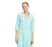 Bolerojacke BETTY & CO "Betty & Co Bolero-Jacke unifarben", Damen, Gr. 38, blau (pastel turquoise), Obermaterial: 97% Baumwolle, 3% Elasthan. Futter: 100% Polyester., modisch, tailliert, 3/4-Ärmel Ärm