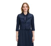 Bolerojacke BETTY & CO "Betty & Co Bolero-Jacke unifarben", Damen, Gr. 42, blau (dunkelblau), Obermaterial: 97% Baumwolle, 3% Elasthan. Futter: 100% Polyester., modisch, tailliert, 3/4-Ärmel Ärmel mit