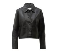Bolerojacke RICANO "Lederjacke Cecila", Damen, Gr. S, schwarz, Obermaterial: 100% Lammnappaleder LANA. Futter: 100% Polyester PES., schmal cropped, Rundhals, Jacken, Handgefertigt aus echtem Leder (47
