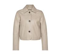 Bolerojacke RICANO "Lederjacke Jeena", Damen, Gr. L, beige, Obermaterial: 100% Lammnappaleder LANA. Futter: 100% Polyester PES., schmal cropped, Rundhals, Jacken, Handgefertigt aus echtem Leder (84885