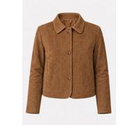 Bolerojacke RICANO "Lederjacke Jeena", Damen, Gr. M, braun (cognac (velour)), Obermaterial: 100% Lammnappaleder LANA. Futter: 100% Polyester PES., schmal cropped, Rundhals, Jacken, Handgefertigt aus e