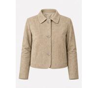 Bolerojacke RICANO "Lederjacke Jeena", Damen, Gr. S, beige (sand (velours)), Obermaterial: 100% Lammnappaleder LANA. Futter: 100% Polyester PES., schmal cropped, Rundhals, Jacken, Handgefertigt aus ec