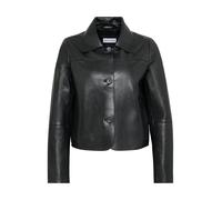 Bolerojacke RICANO "Lederjacke Jeena", Damen, Gr. XXL, schwarz, Obermaterial: 100% Lammnappaleder LANA. Futter: 100% Polyester PES., schmal cropped, Rundhals, Jacken, Handgefertigt aus echtem Leder (9